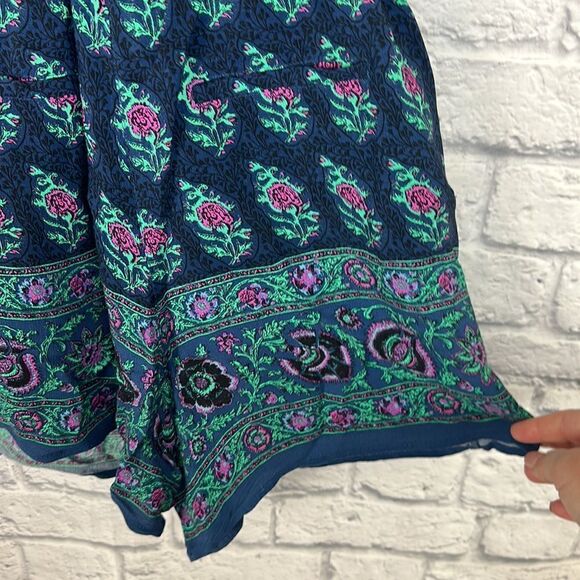 Anthropologie Kaleo Off The Shoulder Romper Navy Printed Pockets Size XS - Picture 10 of 13